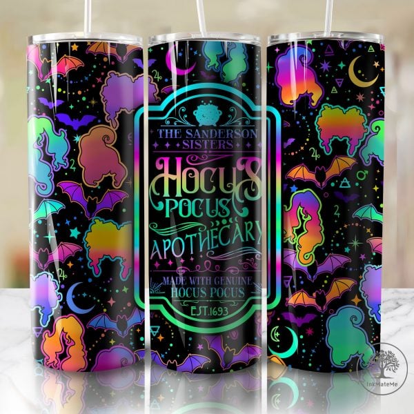 Halloween 20oz Skinny Tumbler Wrap Png, Witches Sisters, Spooky Vibes 20oz Tumbler Png, Witch Squad, Halloween Sisters 20oz Skinny Tumbler