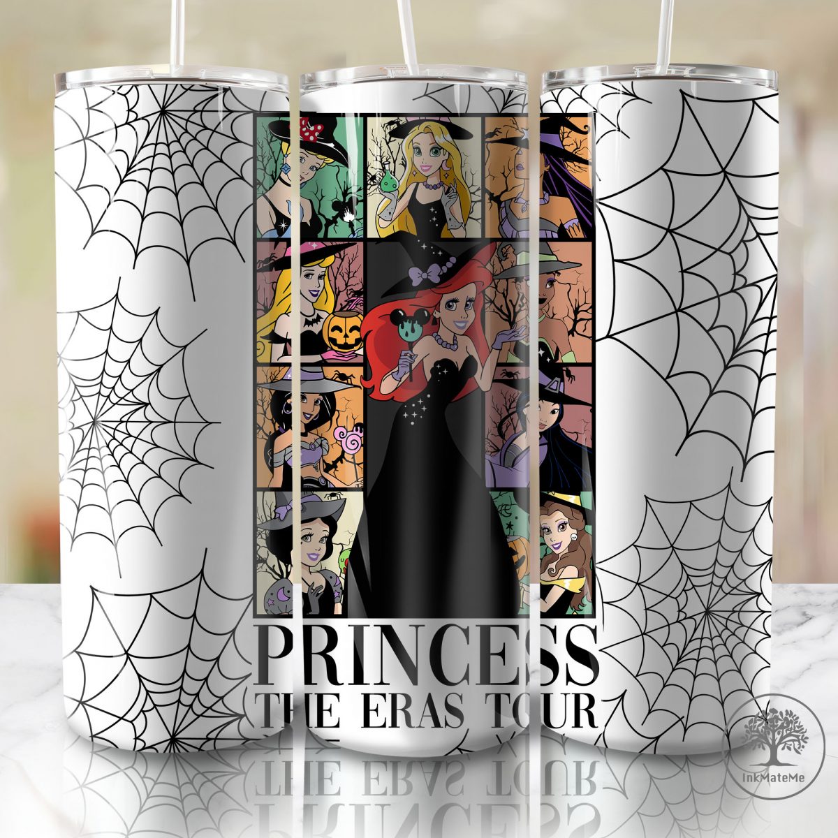 Princess The Eras Tour 20oz Skinny Tumbler Wrap Png, Halloween Princess, Halloween Tumbler Png, Witchs Hat Halloween, Spider Halloween Png