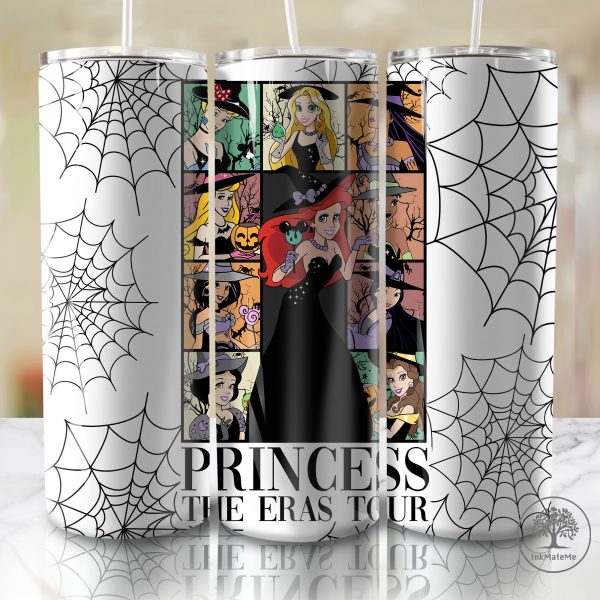 Princess The Eras Tour 20oz Skinny Tumbler Wrap Png, Halloween Princess, Halloween Tumbler Png, Witchs Hat Halloween, Spider Halloween Png