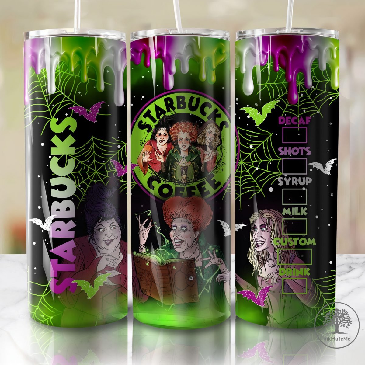 Halloween Witch 20oz Skinny Tumbler Wrap Png, Witches Sisters, Spooky Season 20oz Tumbler, Halloween Sisters 20oz Skinny Tumbler,Witch Squad