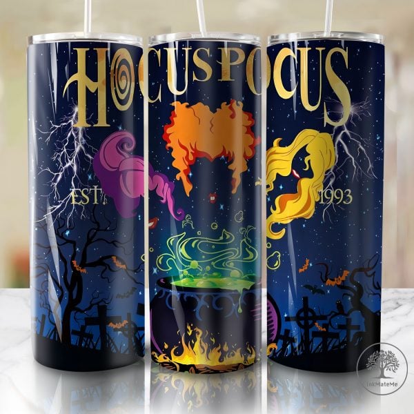 Halloween Witch 20oz Skinny Tumbler Wrap Png, Witches Sisters, Spooky Season 20oz Tumbler,Halloween Sisters 20oz Skinny Tumbler, Fall Png