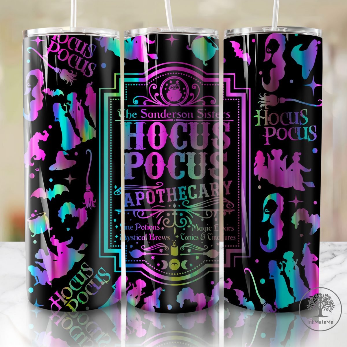 Halloween Witch 20oz Skinny Tumbler Wrap Png, Witches Sisters, Spooky Season 20oz Tumbler,Halloween Sisters 20oz Skinny Tumbler, Witch Squad