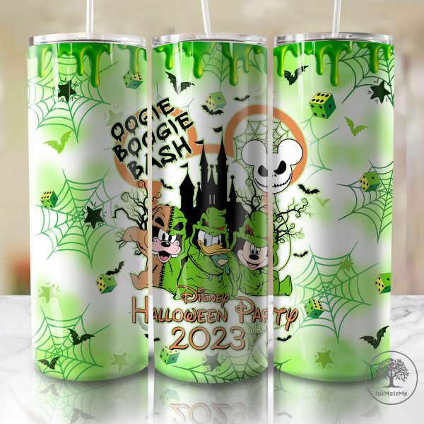 Halloween Party 2023 20oz Skinny Tumbler Png, Mouse And Friends Tumbler Wrap, Halloween Horror Png, Trick Or Treat,Spooky Season Png,Boo Png