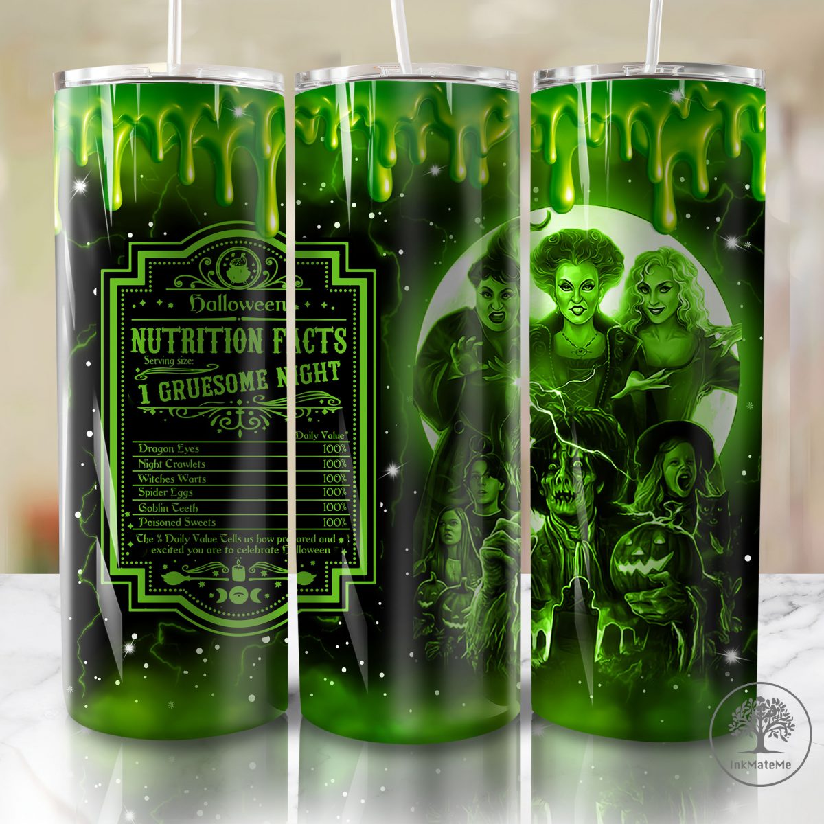 Halloween Witch 20oz Skinny Tumbler Wrap Png, Witches Sisters, Halloween Sisters 20oz Skinny Tumbler, Witch Squad,Spooky Season 20oz Tumbler