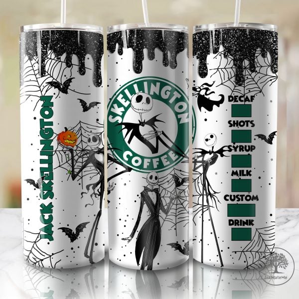 Halloween Png, Trick Or Treat, Horror Fall Coffee Tumbler Wrap Png, Pumpkin Png, Drink And Coffee, Coffee Lover 20oz Skinny Tumbler Wrap