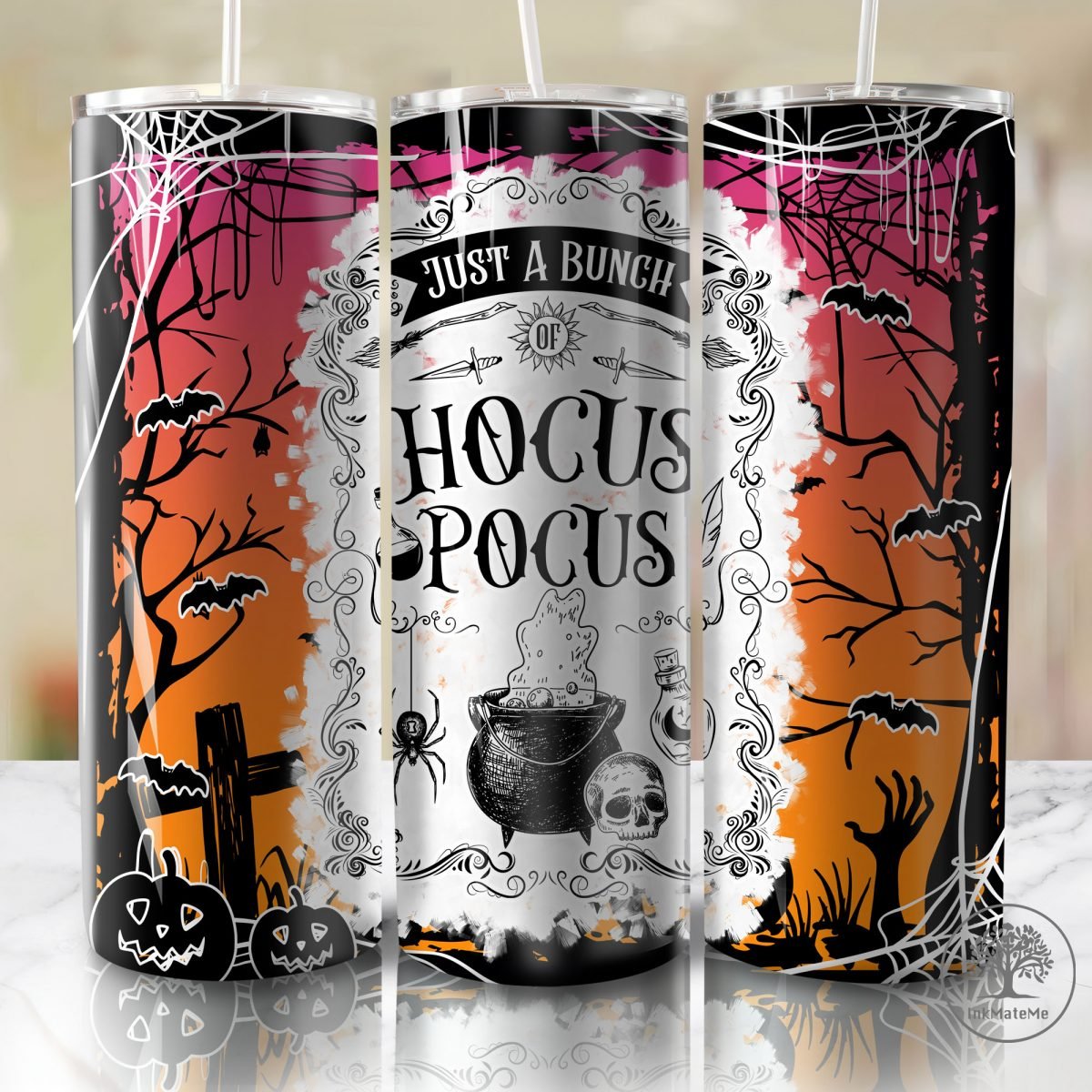 Halloween Witch 20oz Skinny Tumbler Wrap Png, Pumpkin 20oz Tumbler, Skull Png, Halloween Sisters 20oz Skinny Tumbler, Spooky Season Png