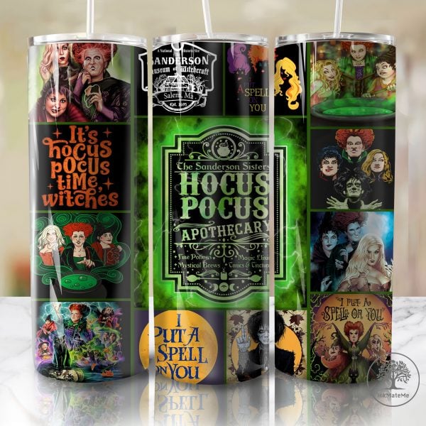 Witches Sisters 20 Oz Skinny Tumbler, Halloween Skeleton 20oz Tumbler Wrap, Trick Or Treat Png, Halloween Witch Png, Fall Png