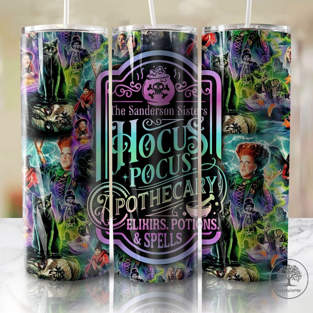 Halloween Witch 20oz Skinny Tumbler Wrap Png, Witches Sisters 20oz Tumbler, Halloween Sisters 20oz Skinny Tumbler, Fall Png, Spooky Vibes