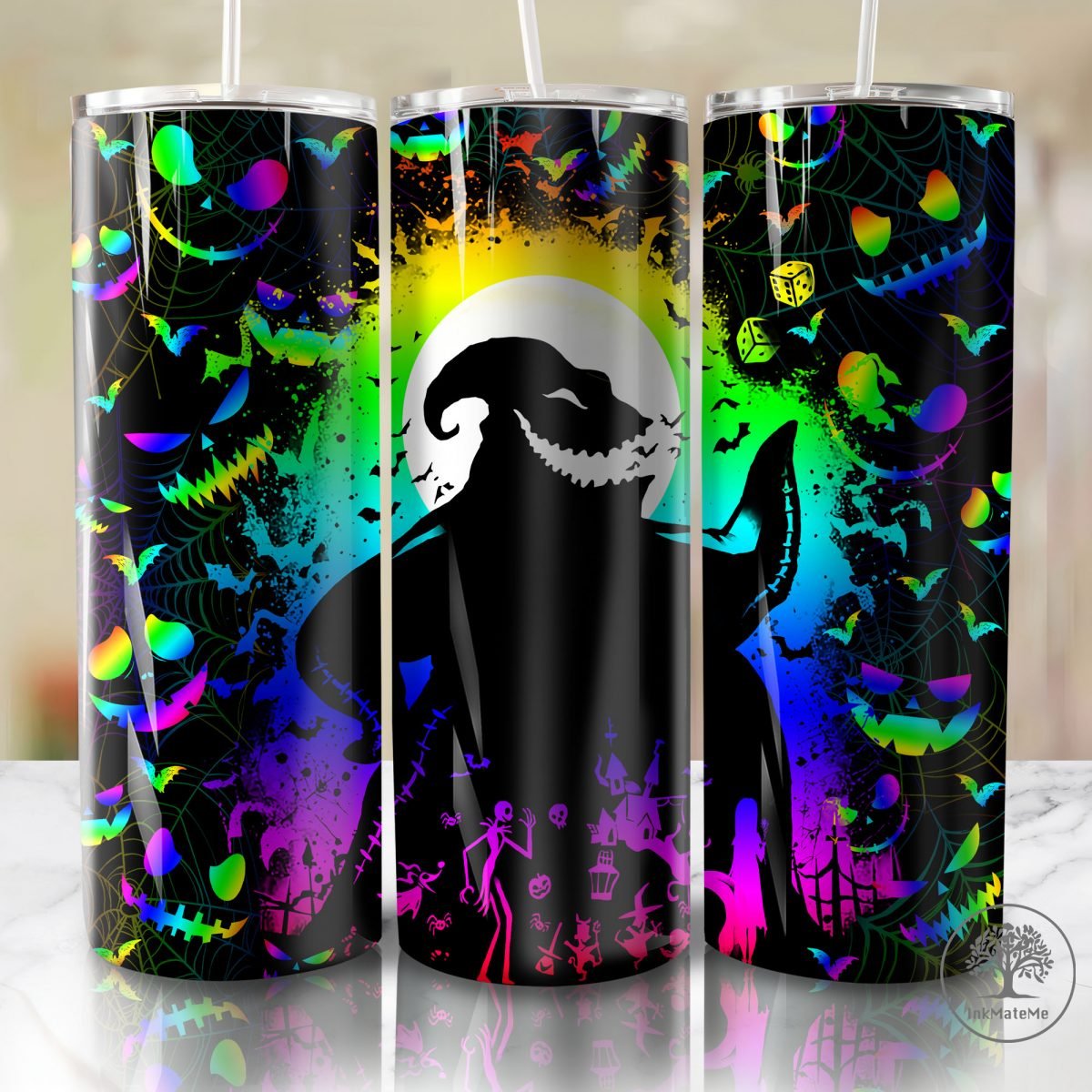 Halloween Horror 20oz Skinny Tumbler Wrap, Coffee Lovers, Horror Fall Coffee 20oz Skinny Tumbler, 90s Horror Movie 20oz Tumbler Png