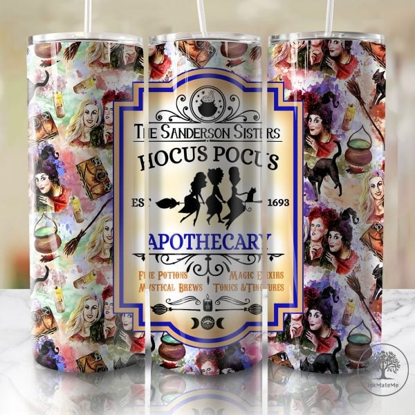 Halloween Witch 20oz Skinny Tumbler Wrap Png, Witches Sisters 20oz Tumbler, Halloween Sisters 20oz Skinny Tumbler, Spooky Season Png