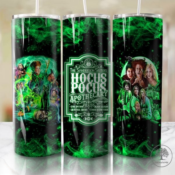 Witches Sisters 20 Oz Skinny Tumbler, Halloween Skeleton 20oz Tumbler Wrap, Trick Or Treat Png, Halloween Witch Png, Fall Png