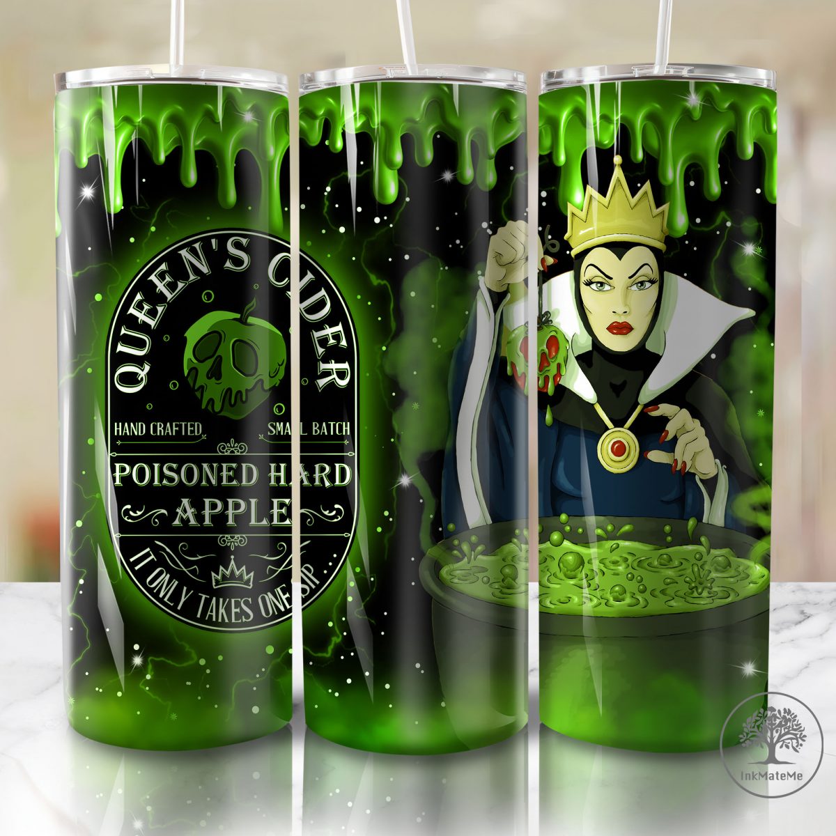 Villains Wicked 20 Oz Skinny Tumbler, Halloween Pumpkin 20oz Tumbler Wrap, Trick Or Treat, Halloween Witch, Bad Girls Png, Poisonous Apple