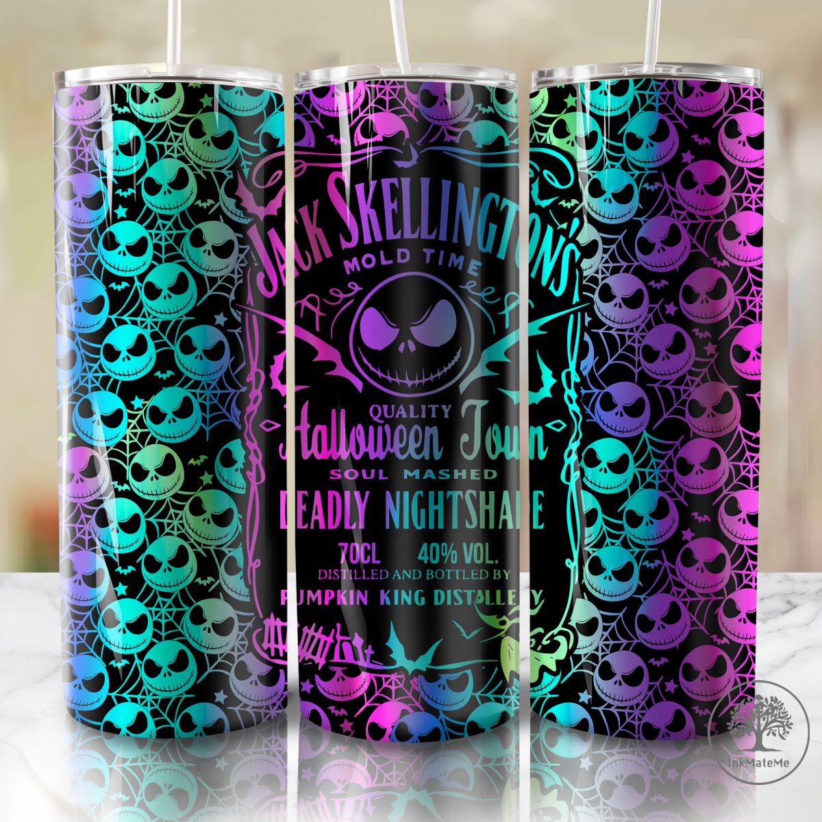 Halloween 20oz Skinny Tumbler Png, Trick Or Treat Png, Horror Skull Png, Small Town, Halloween Ghost, Horror Movie 20 oz Tumbler Wrap Png