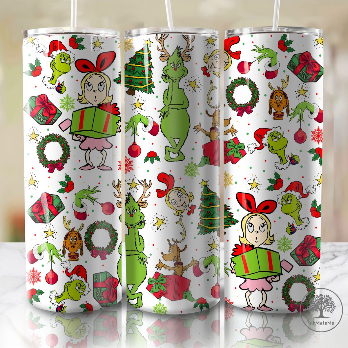 Christmas 20 Oz Skinny Tumbler Sublimation, Retro Holiday, Christmas 20oz Tumbler Wrap, Santa Hat Png, Xmas Holiday Png,Christmas Movies Png