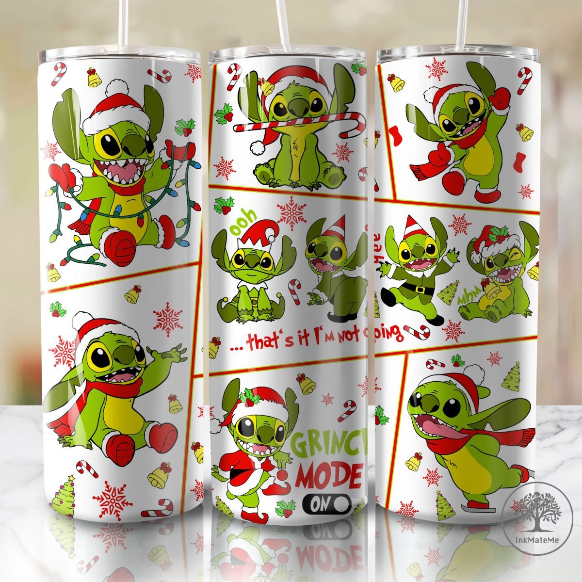 Christmas 20 Oz Skinny Tumbler Sublimation, Retro Holiday, Christmas Movies Png, Santa Hat Png, Christmas 20oz Tumbler Wrap,Xmas Holiday Png