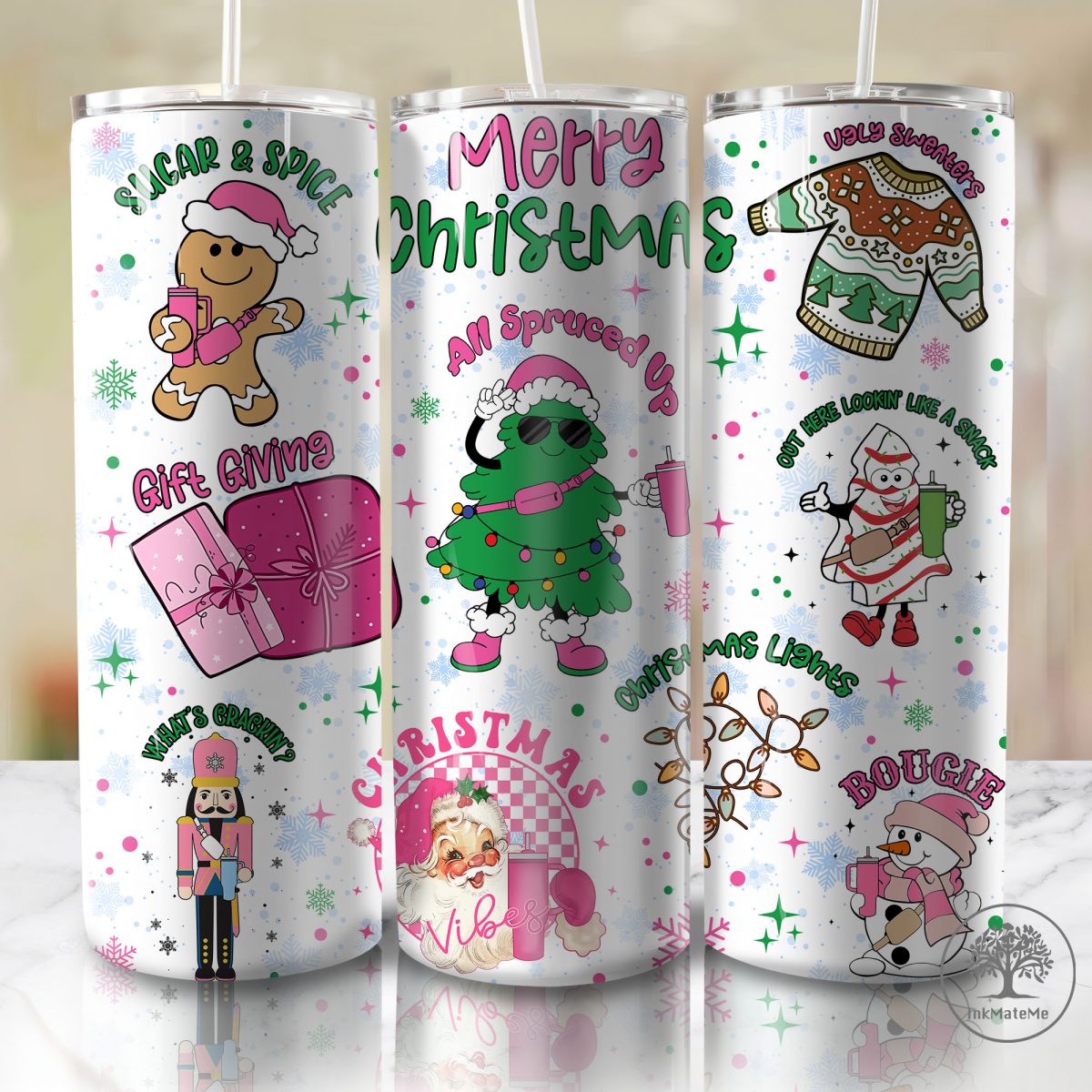 Merry Christmas 20oz Skinny Tumbler Wrap Png, Christmas Friends Png, Vintage Christmas Png, Christmas Png, Best Day Ever 20oz Tumbler, Xmas