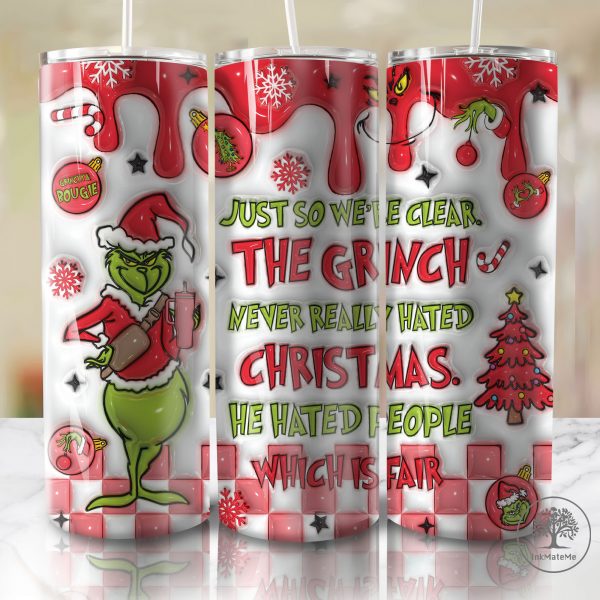 3D Inflated Christmas 20 Oz Skinny Tumbler, Checked Christmas Movies Png, Coffee Xmas Png, Holiday Xmas, Merry Christmas 20oz Tumbler Wrap