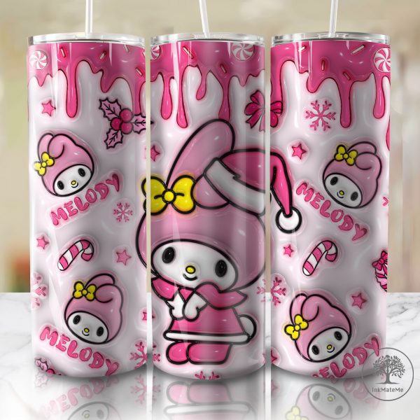 3D Inflated Pink Christmas Mug Wrap Png, Cat Png, Christmas Movies 3D Puff 11oz Mug, Merry Christmas Png, Cartoon Xmas 11oz Mug Wrap Tumbler