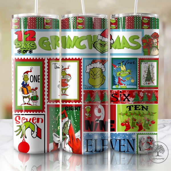 Christmas 20 Oz Skinny Tumbler Png, Christmas Movies Png, Christmas 20oz Tumbler Wrap, Drink And Coffee Png, Santa Claus Png