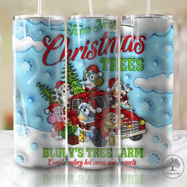 3D Inflated In My Mom Era 20oz Skinny Tumbler Png, Blue Dog Tumbler Wrap, Puff Christmas 20oz Tumbler, Christmas Movies Png, Family Xmas png