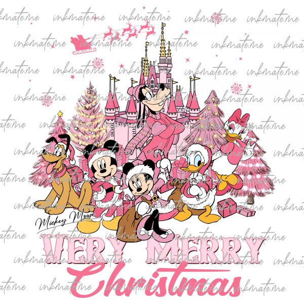 Very Merry Christmas 2023 Party Png, Pink Christmas Vibes, Santa Hat Png, Pink Xmas Png, Holiday Christmas Png, Family Vacation Christmas