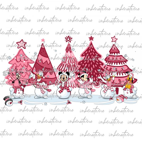 Merry Christmas Png, Pink Christmas Tree Png, Xmas Holiday Png, Christmas Friends Png, Pink Christmas Png, Christmas Mouse And Friends