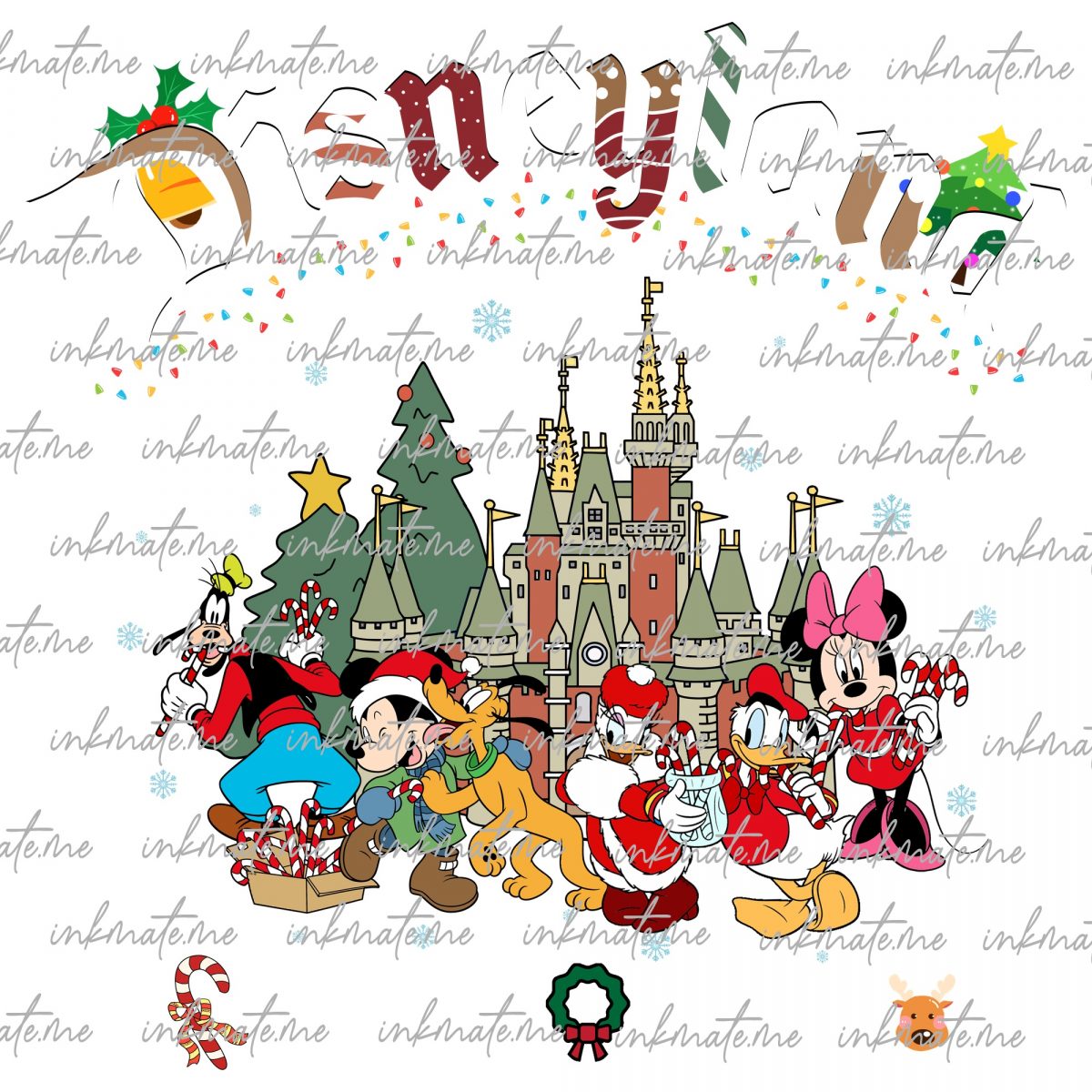 Mouse And Friends Surprise Christmas Png, Ginger Christmas Png, Santa Hat Png, Christmas Vibes, Merry Xmas Png, Christmas Cookie & Snack Png