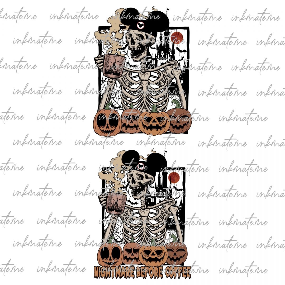 Halloween Skeleton Coffee Png, Vintage Skeleton Png, Spooky Season, Pumpkin Halloween Png, Stay Spooky Png, Trick Or Treat, Mouse Head Png