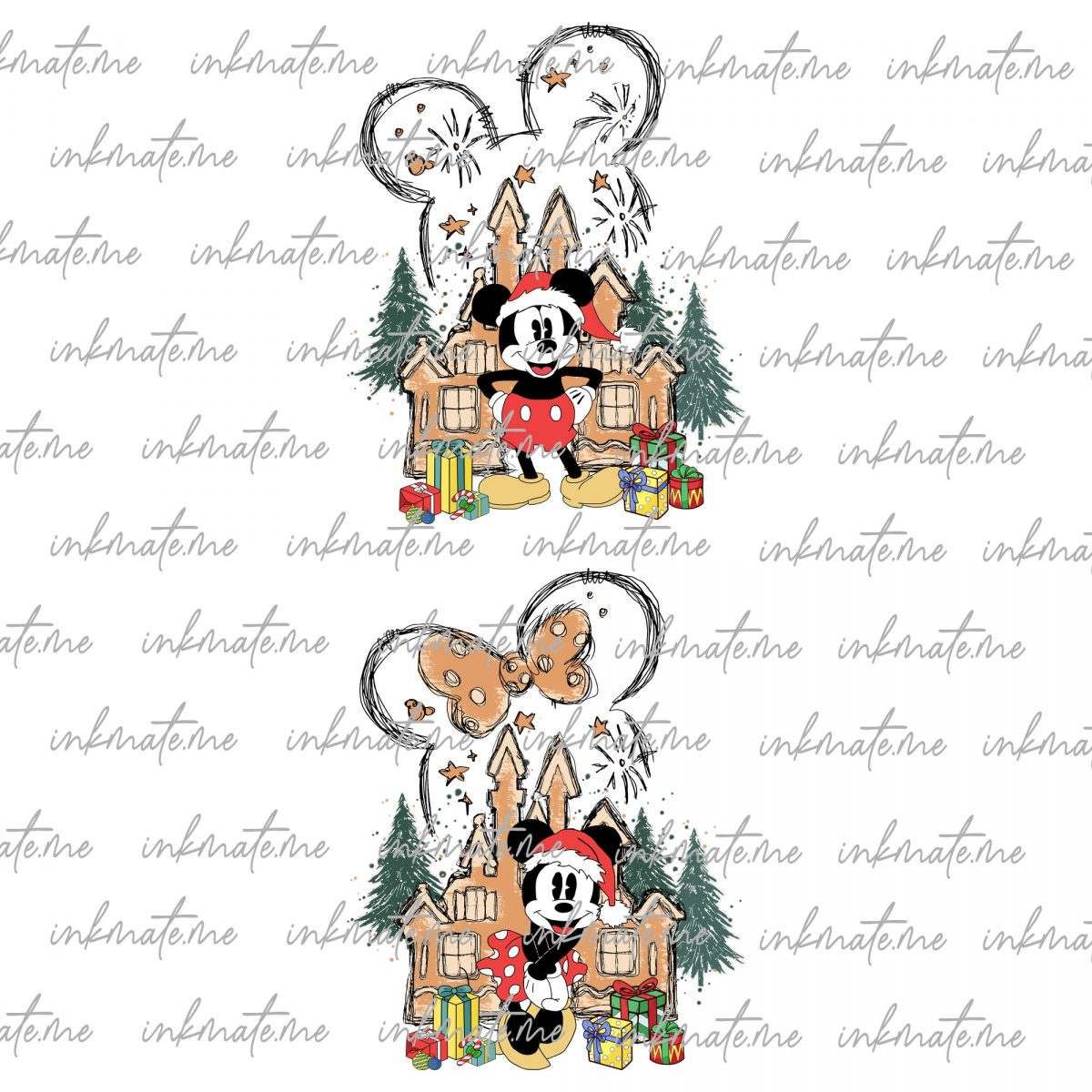 Bundle Mouse Christmas Png, Gingerbread House Png, Merry Christmas Png, Santa Hat, Xmas Holiday Png, Christmas Vibes, Family Christmas Png