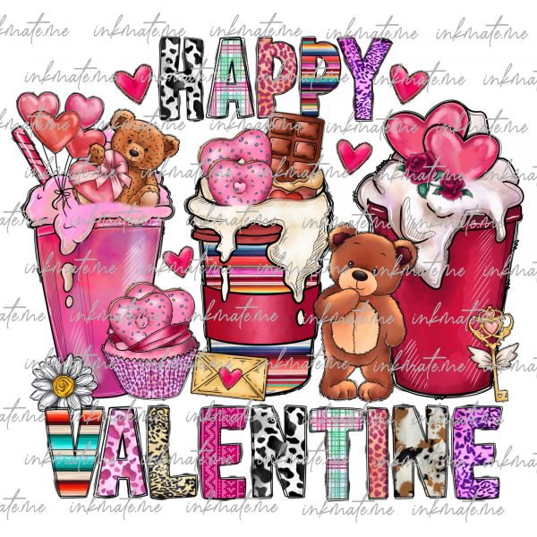 Retro Valentine Png, Digital PNG, Valentine's Day Png