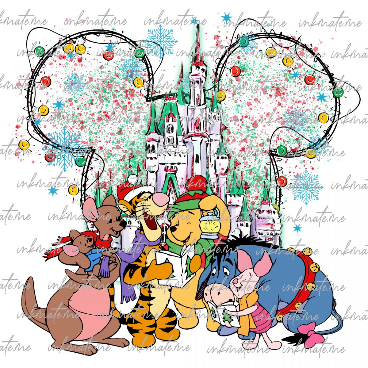 Watercolor Christmas Castle Png, Family Vacation Christmas, Xmas Holiday Png, Merry Christmas Png, Family Christmas Png, Christmas Vibes Png