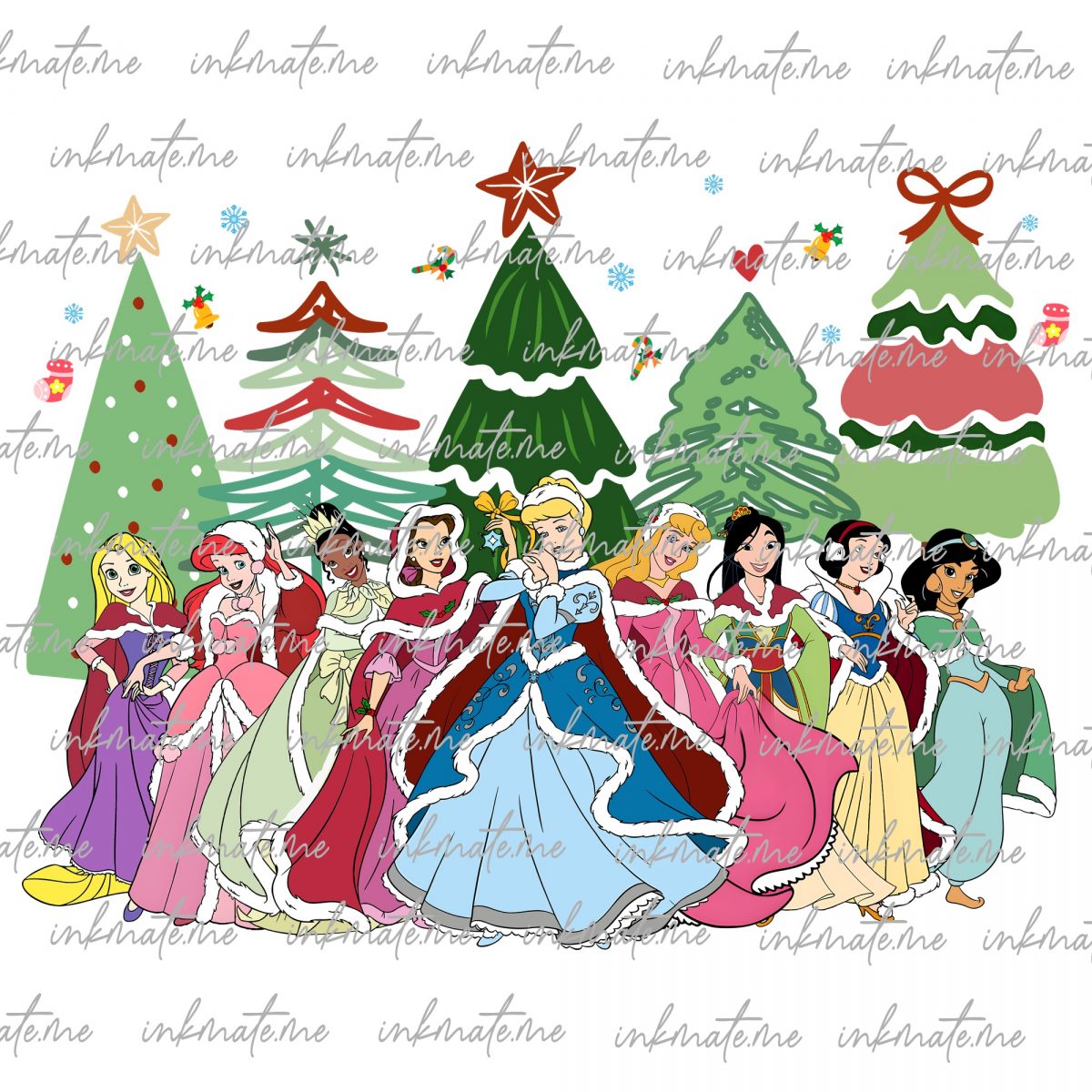 Princess Christmas Png, Merry Christmas Png, Xmas Holiday Png, Family Vacation, Magical Kingdom Png, Christmas Vibes Png