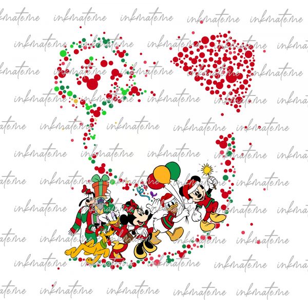 Merry Christmas 2023 Png, Mouse Head Png, Mouse And Friends Christmas, Santa Hat Png,Family Christmas Png, Christmas Vibes, Xmas Holiday Png