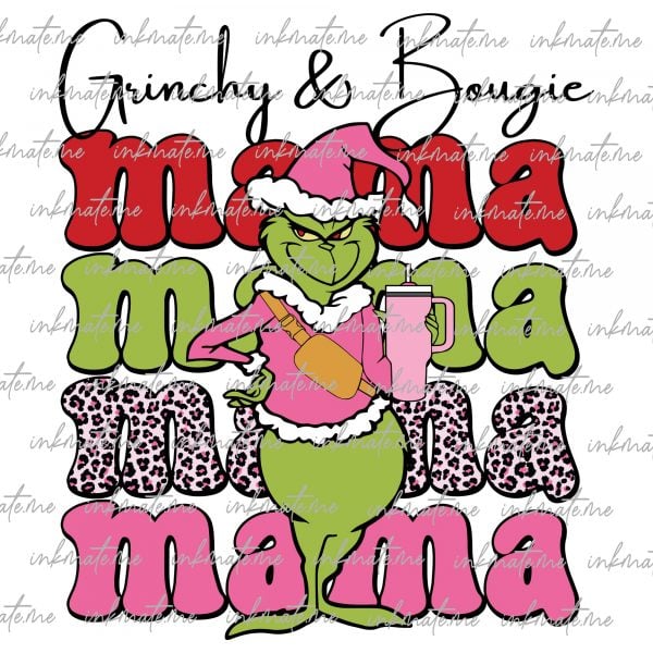 Pink Christmas Png, Santa Claus Png, Leopard Christmas Mama Png, Christmas Movies Png, Boojee Ghost Png, Merry Xmas, Gift For Mom