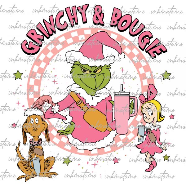 Bougie Christmas Png, Christmas Movies Png, Pink Bougie Christmas, Checked Merry Christmas, Santa Claus, Pink Christmas Png,Xmas Holiday Png