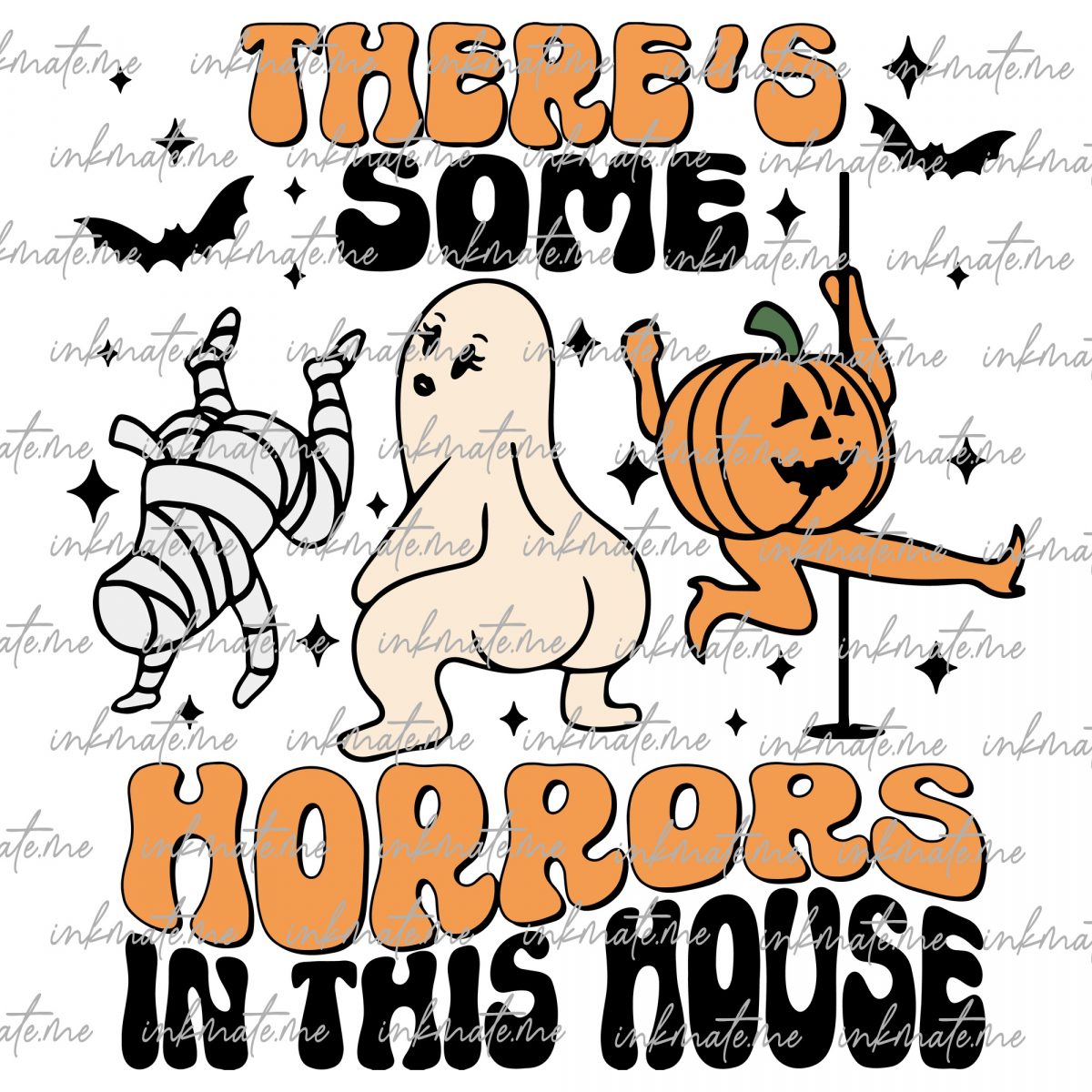 There's Some Horrors In This House Svg, Halloween Pumpkin Svg, Funny Halloween Svg, Spooky Season, Funny Pumpkin Svg, Retro Halloween Svg