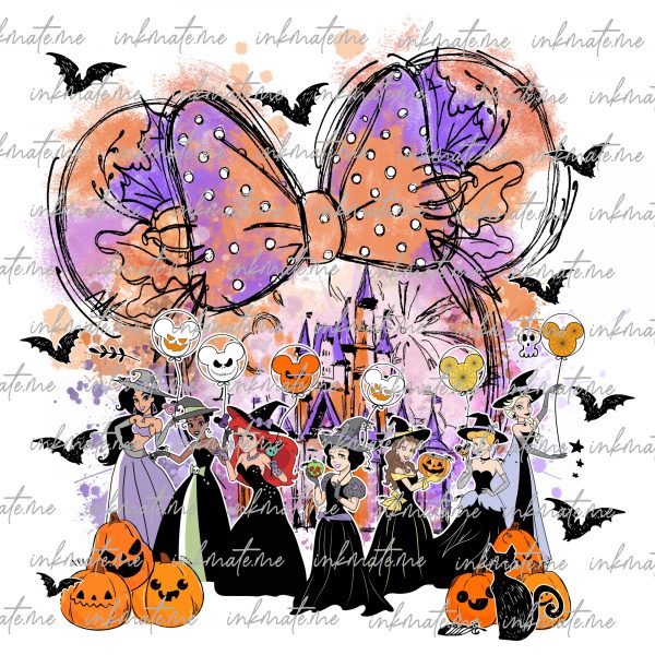 Watercolor Halloween Princess Png, Halloween Princess Png, Trick Or Treat Png, Witchs Png, Pumpkin Png, Halloween Custume, Spooky Season Png