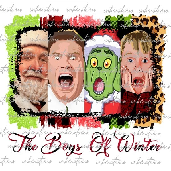 Leopard The Boys Of Winter Png, Red Plaid Chrismas Png, Christmas Movie Png, Trendy Christmas Png, Checkered Christmas Sublimation Png