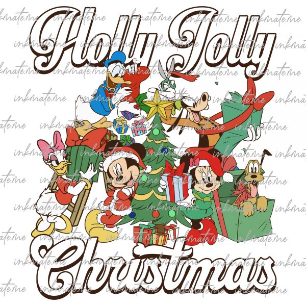 Mouse And Friends Christmas Png, Merry Christmas Png, Santa Hat Png, Holiday Season Png, Christmas Vibes Png, Xmas Png, Family Christmas Png