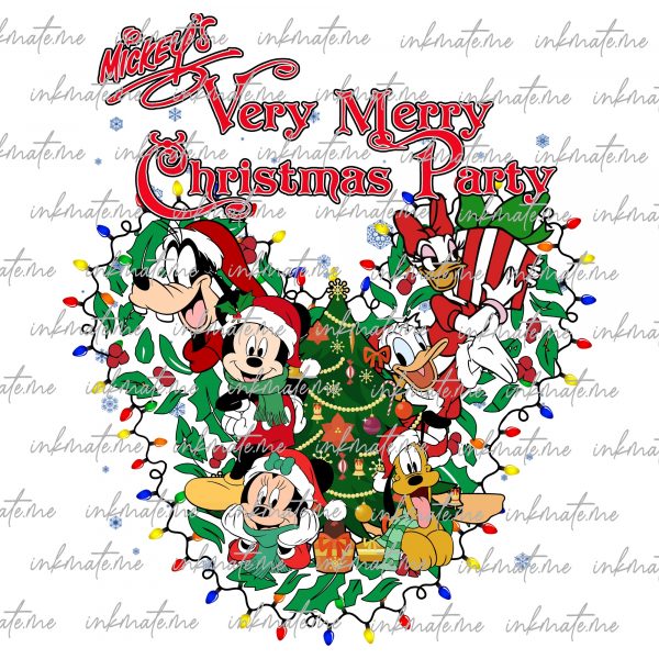 Mouse And Friends Surprise Christmas Png, Santa Hat Png, Christmas Vibes, Ginger Christmas Png, Merry Xmas Png, Family Vacation Christmas