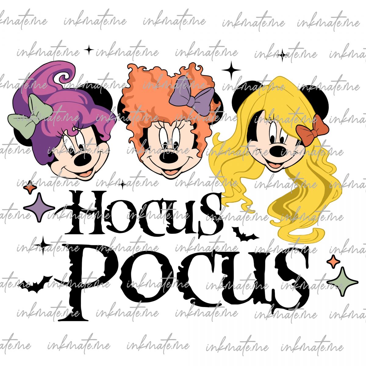 Cute Mouse Happy Halloween Png, Witches Sisters, Trick Or Treat Png, Halloween Witch Png, Mouse Witches Png,Halloween Png,Sublimation Design