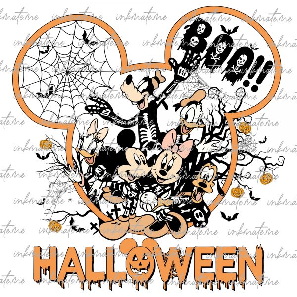 Halloween Skeletons Png, Boo Png, Mickey And Friend Halloween, Halloween Png, Trick Or Treat, Halloween Custume, Pumpkin Png, Spooky Season