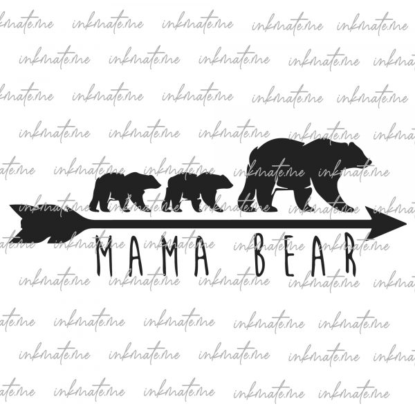 Mother Bear Love, Mama Bear Paw, Bear Family Silhouette, Family Bear, Mama Bear Quote, Protective Mama Bear, Mama Bear Hug, Mama Bear and Cub