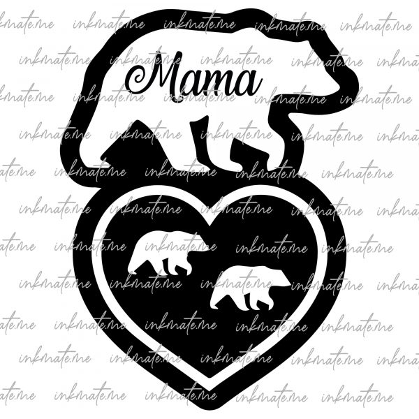 Mama Bear Hug, Mother Bear Love, Mama Bear and Cub, Mama Bear Paw, Bear Family Silhouette, Family Bear, Mama Bear Quote