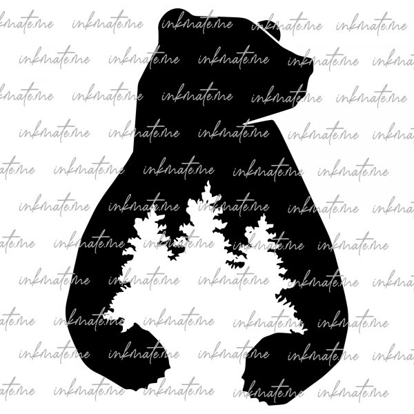 Mother Bear Love, Bear Family Silhouette, Mama Bear Hug, Mama Bear Paw, Mama Bear and Cub