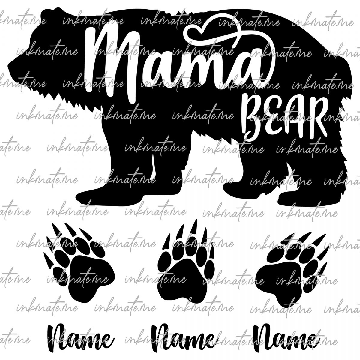 Protective Mama Bear, Family Bear, Mama Bear and Cub, Mother Bear Love, Mama Bear Paw