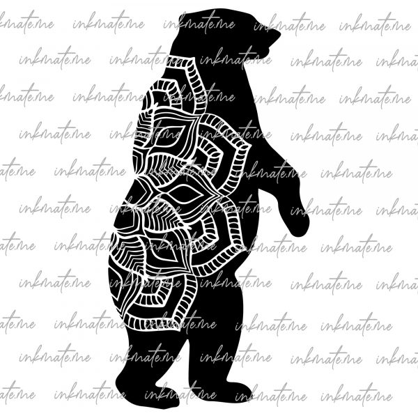 Bear Family Silhouette, Mother Bear Love, Mama Bear Hug