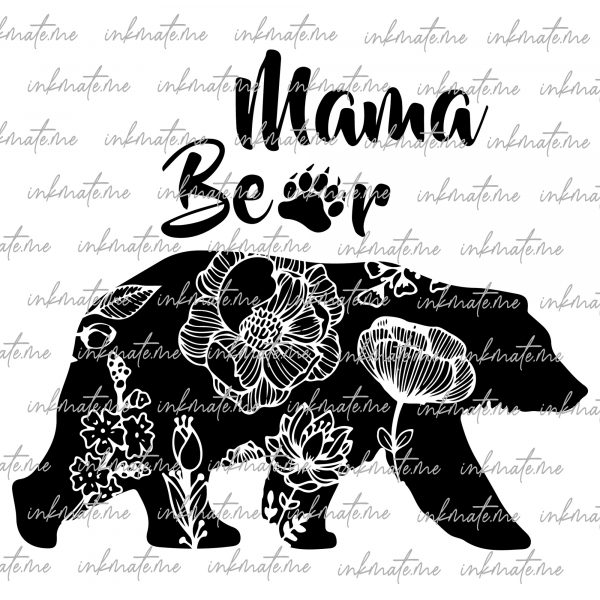 Bear Family Silhouette, Family Bear, Mama Bear and Cub, Protective Mama Bear, Mama Bear Hug, Mother Bear Love, Mama Bear Paw, Mama Bear Quote