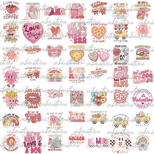 Valentines Png Bundle, Retro Valentine Png, Valentine's Day Png, Sublimate Design, Funny Valentine's Png, Bundle Designs, Digital PNG