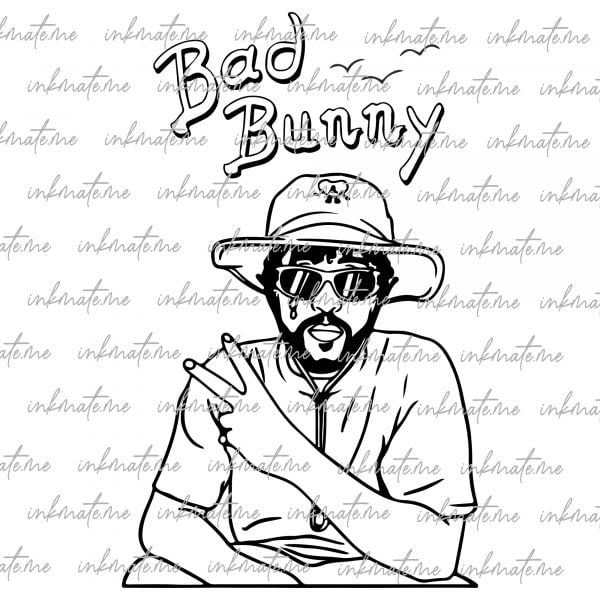 Bad Bunny Graphic, Reggaeton Star PNG, Latin Music PNG